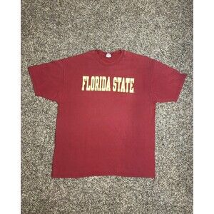 VTG Champion Florida State Seminoles Shirt Mens XXL Faded Red Short Sleeve FSU